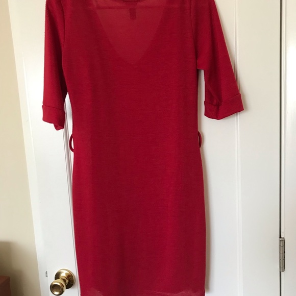 Dereon Deep Red Dress Half Sleeve Cuffed - Picture 6 of 7